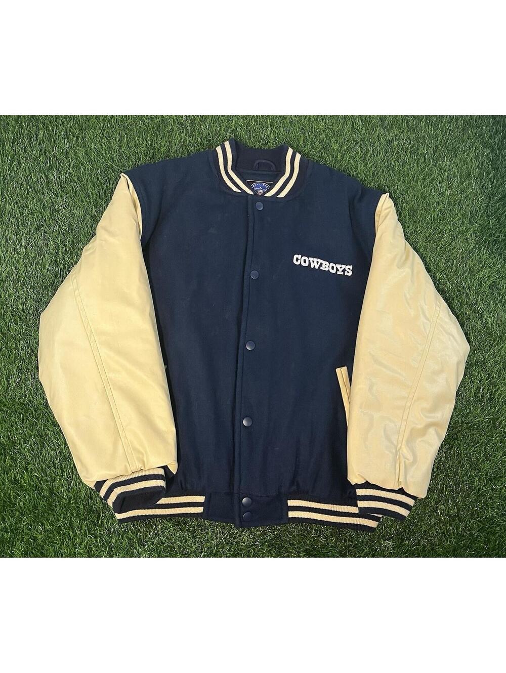 Vintage Cowboys Varsity Jacket with Leather Sleeves